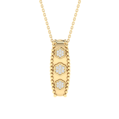 18K Gold Rosy Charm Diamond Pendant with Chain