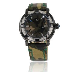 AquaMarine Stainless Steel Leather Strap Swiss Unisex Wristwatch - GWAQWT1164