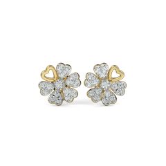 18 Karat Gold Pure Sparkle Floral Earrings - PGERG32337