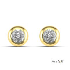 18 Karat Gold Pure Sparkle Diamond Circle Earrings - PGERG32338