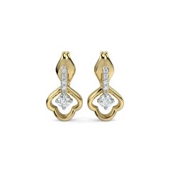 18 Karat Gold Petal Dangle Earrings - PGERG32373