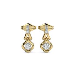 18 Karat Gold Hanging Petal Diamond Earrings - PGERG32376