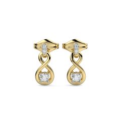 18 Karat Gold Infinity Diamond Earrings - PGERG32377