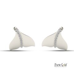 18 Karat Gold Aqua Tail Diamond Earring- PGERG33184