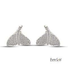 18 Karat Gold Whale Fin Diamond Earrings - PGERG33196
