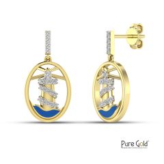 18 Karat Gold Light House Diamond Earrings - PGERG33197