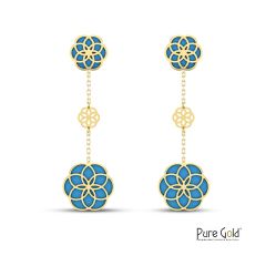 18 Karat Gold Luciana Turquoise Earrings - PGERG34597