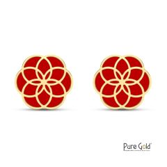 18 Karat Gold Luciana Red Agate Earrings - PGERG34601