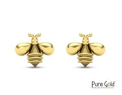 18 Karat Gold Luciana Melissa Honey Bee Earrings - PGERG34621