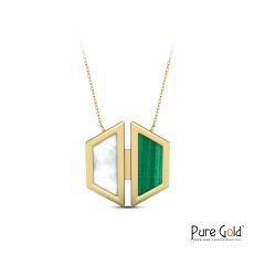 Luciana Hexa Necklace with Malachite and MOP - PGNLG34889