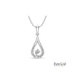 18 Karat Gold Pure Sparkle Diamond Drop Pendant - PGPNG32334