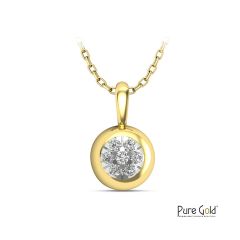18 Karat Gold Pure Sparkle Diamond Circle Pendant - PGPNG32338