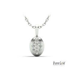 18 Karat Gold Pure Sparkle Diamond Pebble Pendant - PGPNG32339