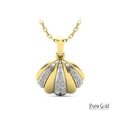 18 Karat Gold Sea Shell Diamond Pendant -PGPNG32497