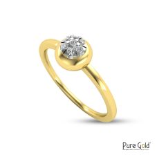 18 Karat Gold Pure Sparkle Diamond Circle Ring - PGRNG32338