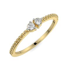 18 Karat Gold Pure Sparkle Double Diamond Ring - PGRNG32513