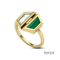 Luciana Hexa Ring with Malachite and MOP - PGRNG34889