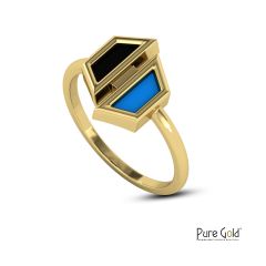 Luciana Hexa Ring with Agate and MOP - PGRNG35224