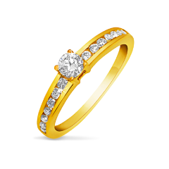 Solitaire Quarter Carat Side Stone Ring