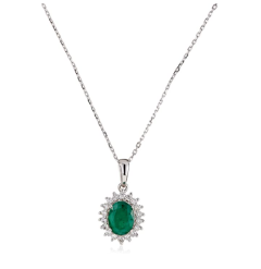Diana - Single Line Emerald Pendant