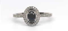 Diana Ray Cut Blue Sapphire Diamond Ring