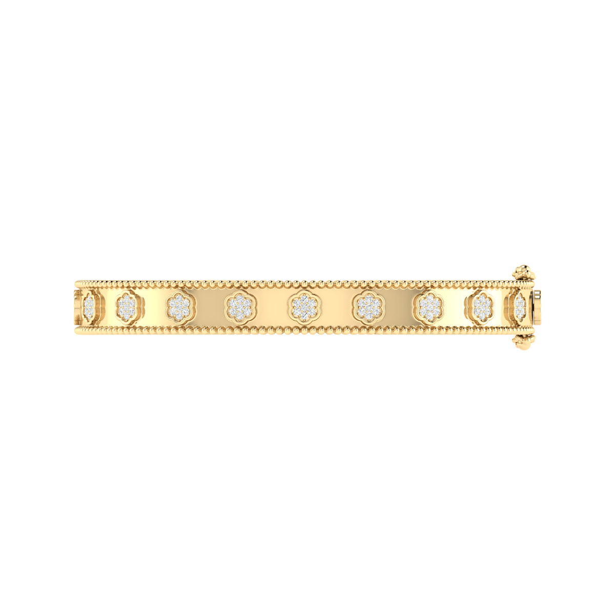 18K Gold Floral Charm Bracelet with Diamonds