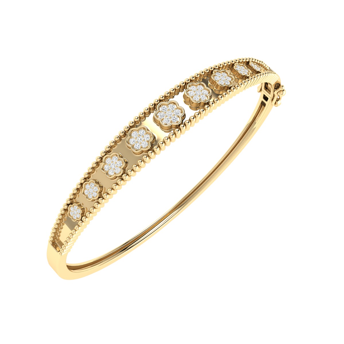 18K Gold Rosy Charm Bracelet with Diamonds