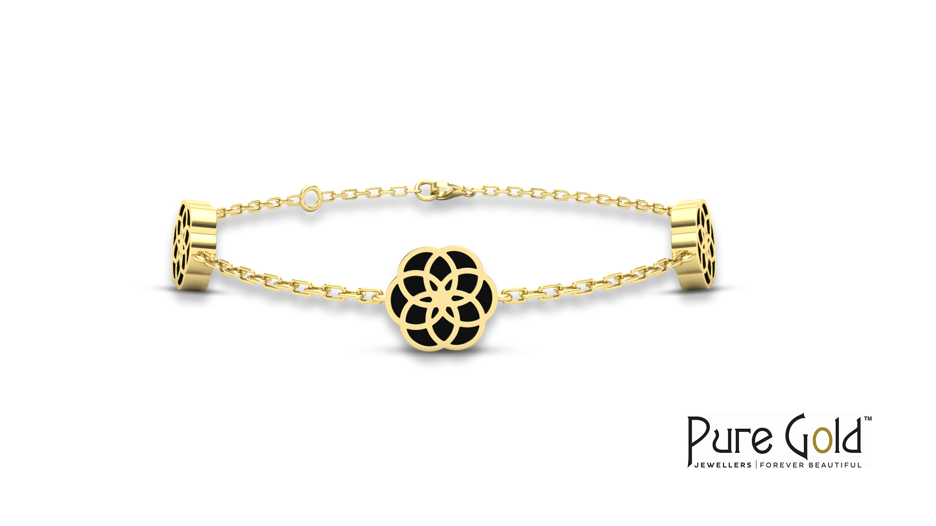 18 Karat Luciana Tre Stelle Noir Braccialettot - PGBRG34595