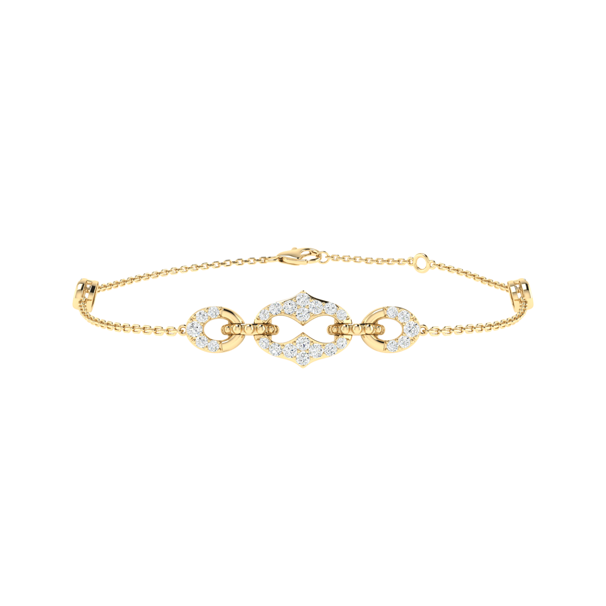 18K Gold Infinite Link Bracelet with Diamonds