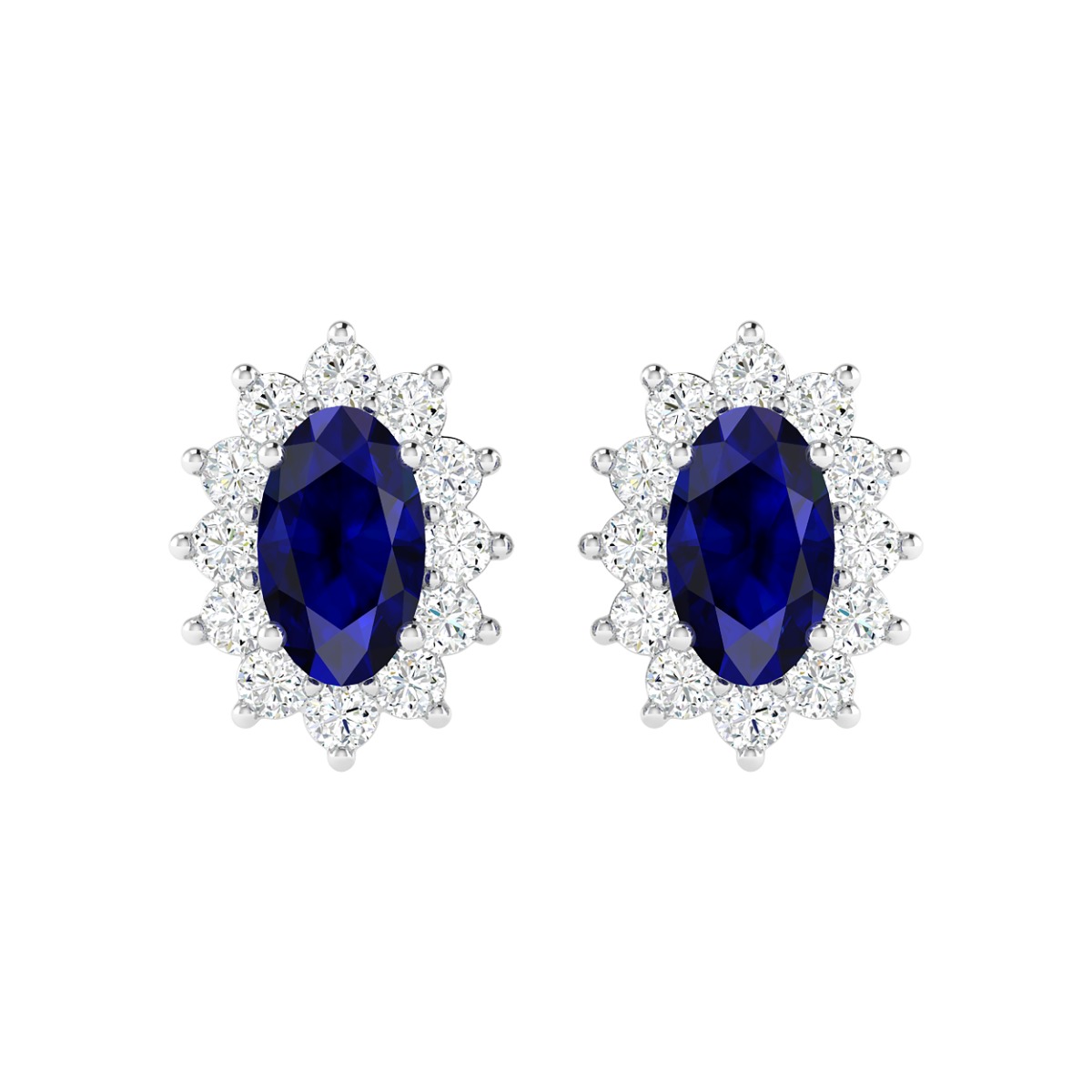 18K Gold Sapphire Reign Earrings with Diamonds