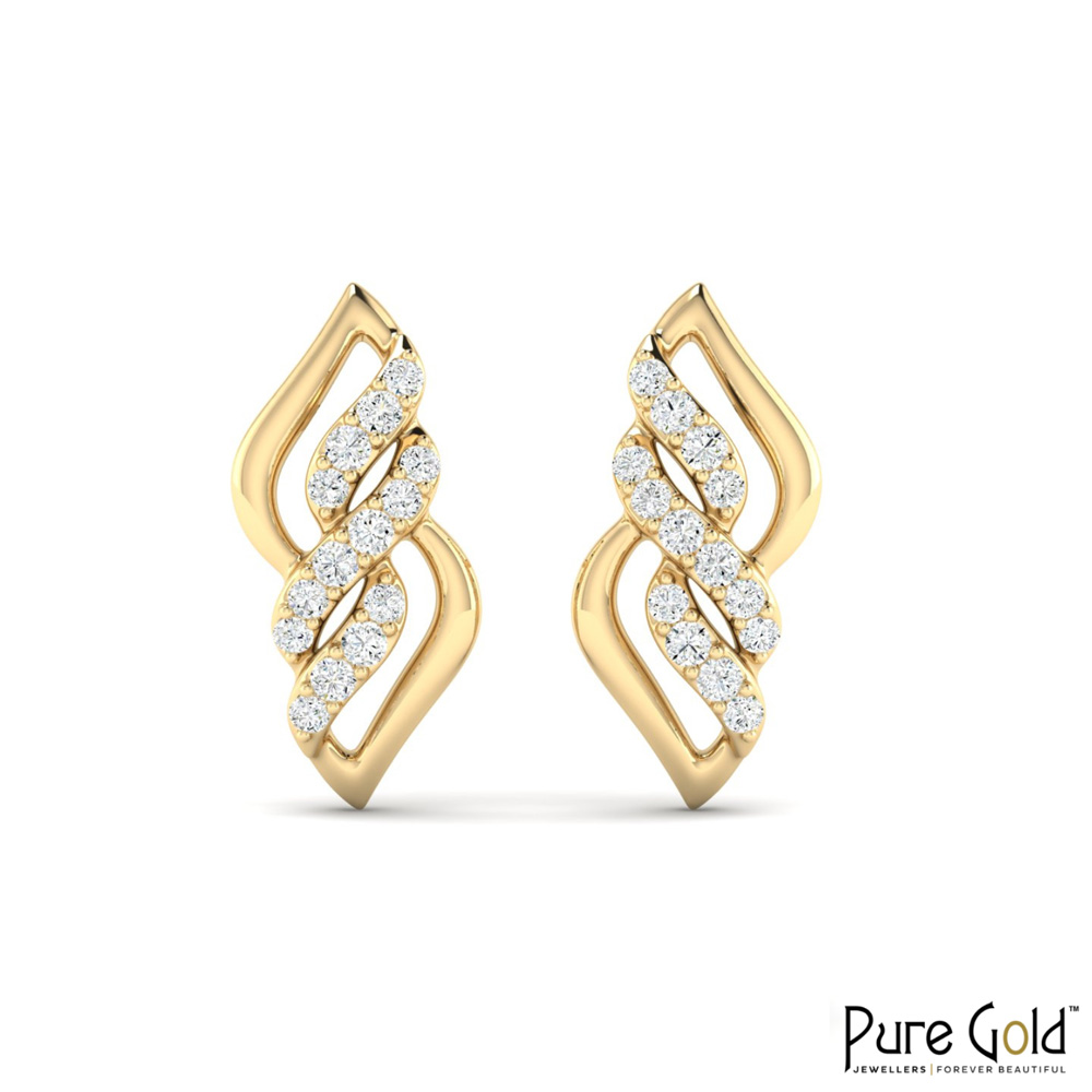 18 Karat Gold Celestial Aura Earrings with Diamonds