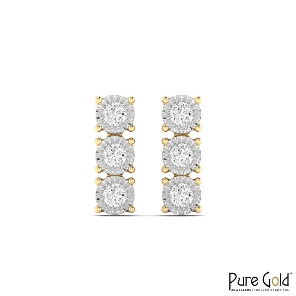 18 Karat Gold Moonlit Harmony Earrings with Diamonds