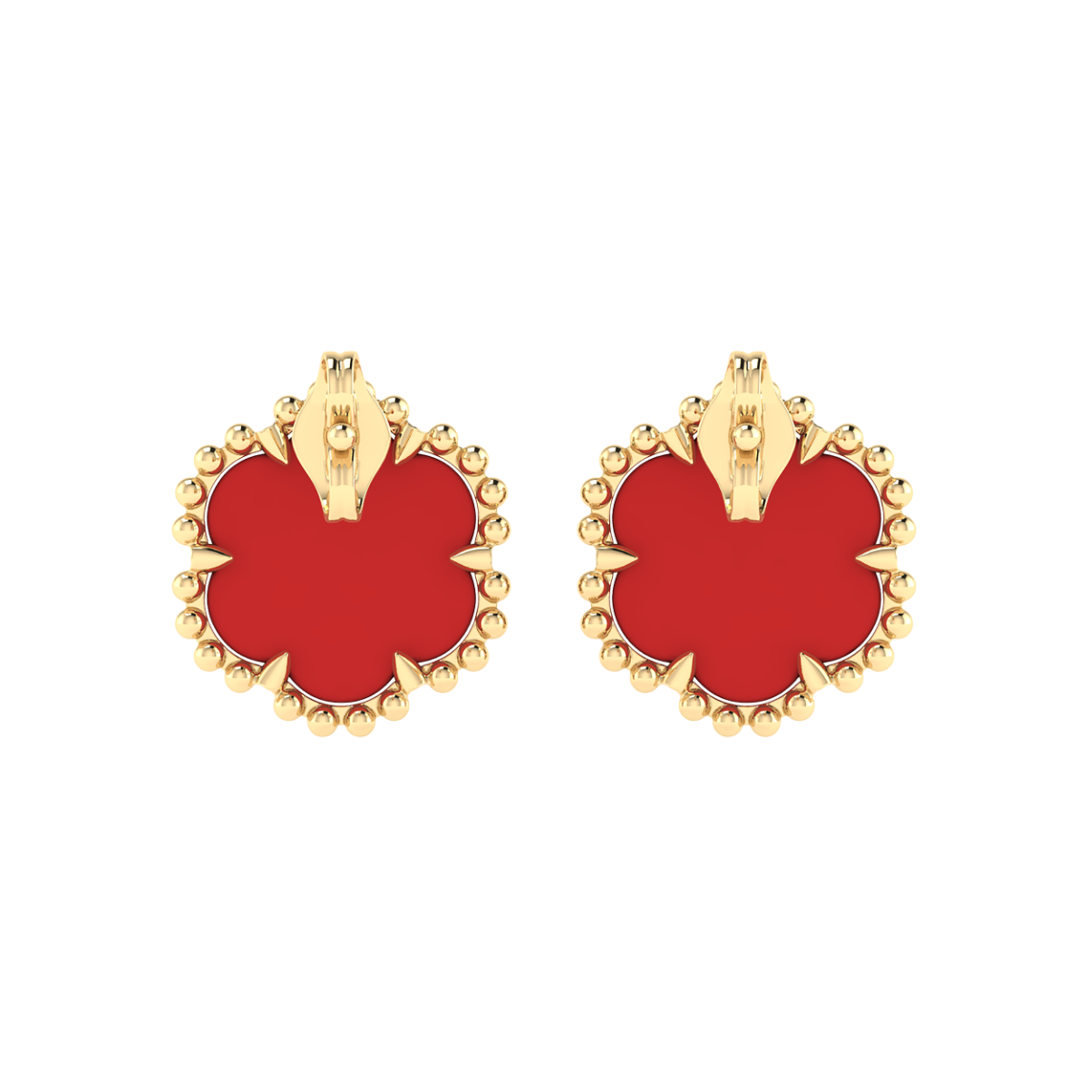 18K Gold Scarlet Petal Earrings
