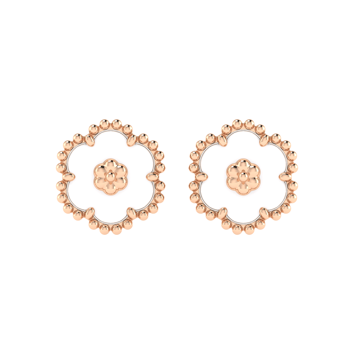 18K Gold Rose Pearl Earrings