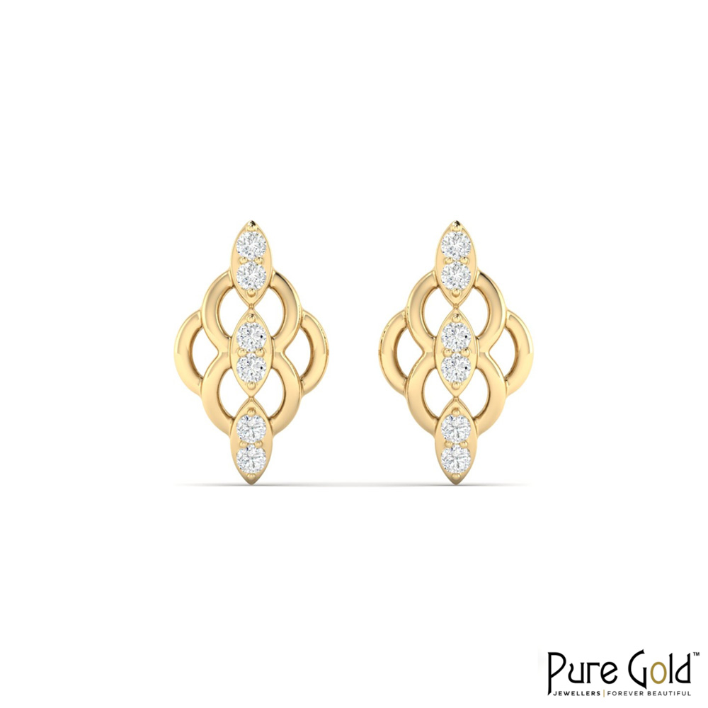 18 Karat Gold Serene Circles Earrings with Diamonds