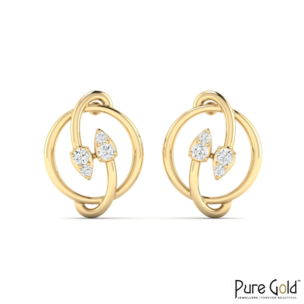 18 Karat Gold Twilight Embrace Earrings with Diamonds