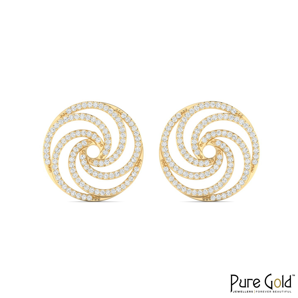 18 Karat Gold Phoenix Ember Earrings with Diamonds