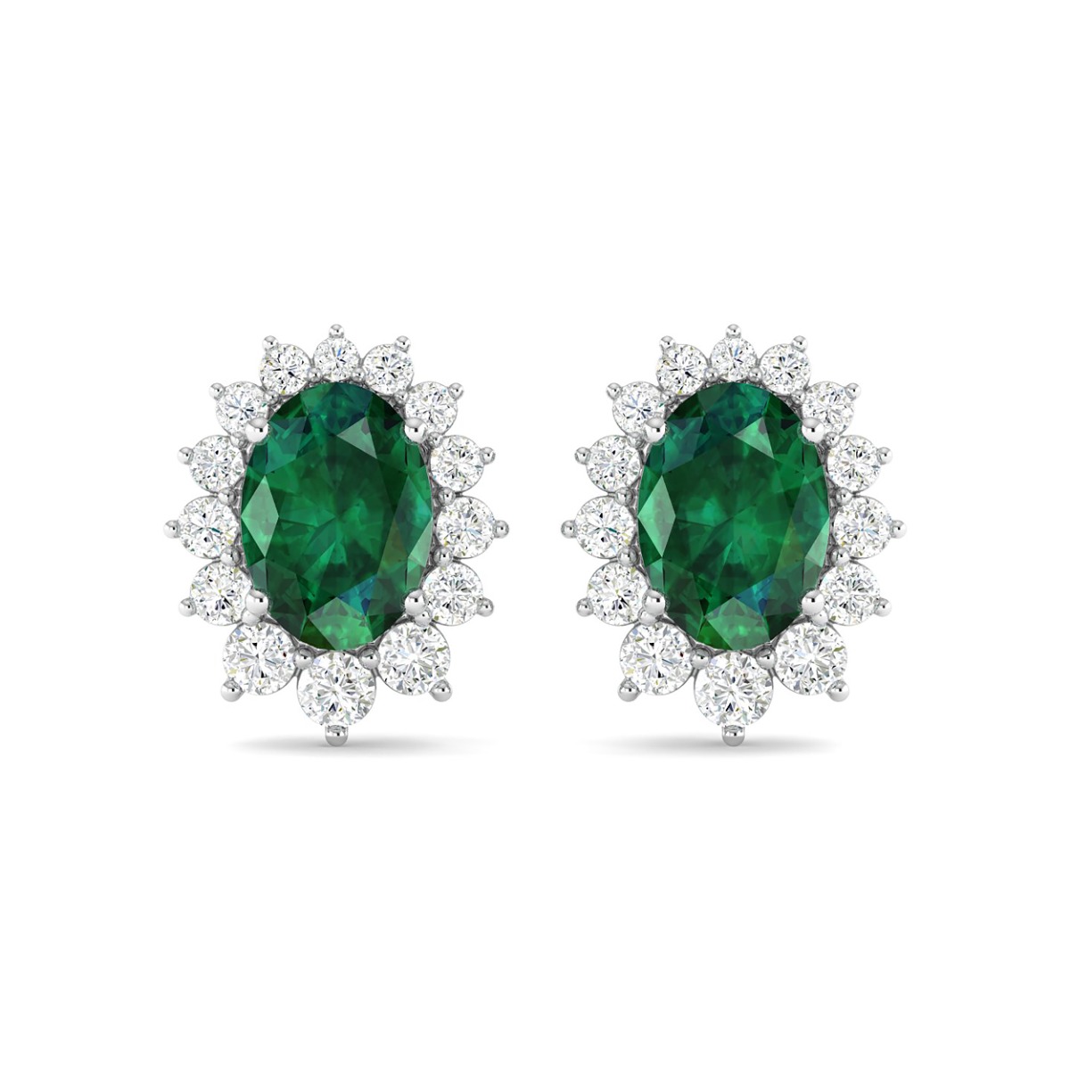 18k Gold Olive Bloom Earrings with Diamonds