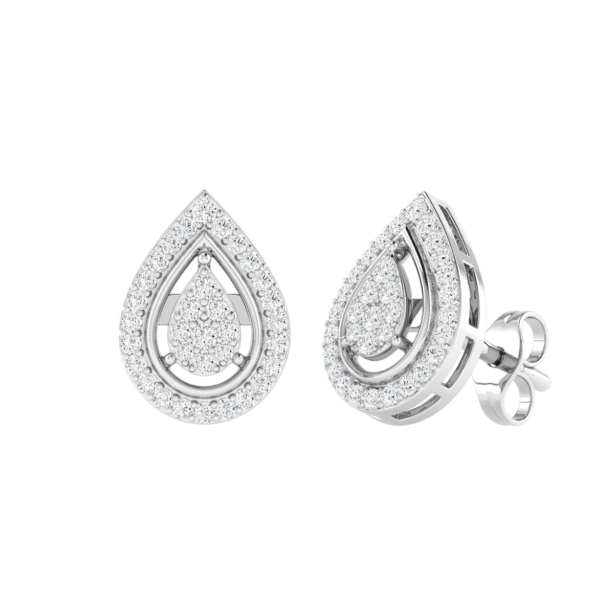 18K Gold Dewdrop Earrings with Diamonds