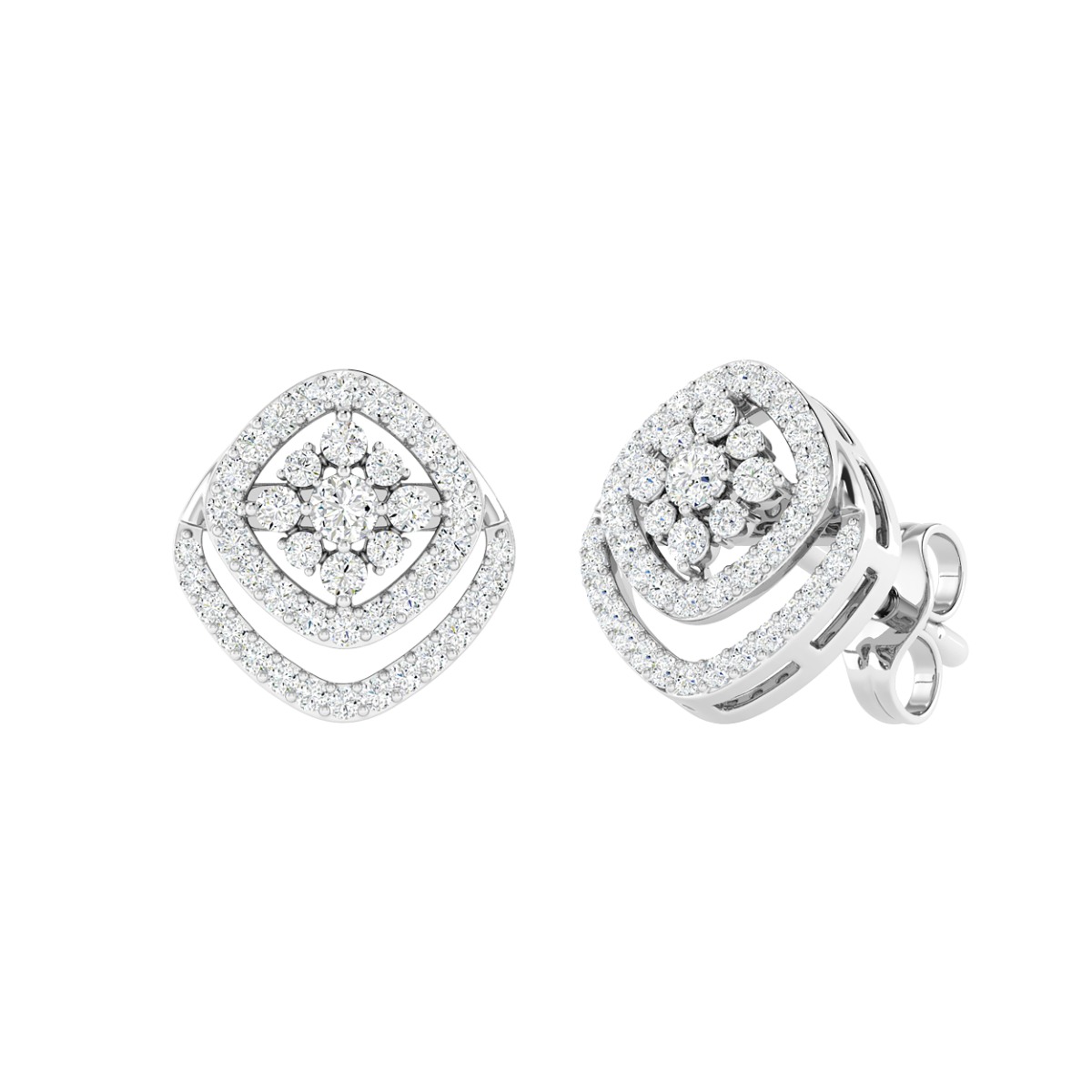 18K Gold Eclipse Earrings with Diamonds