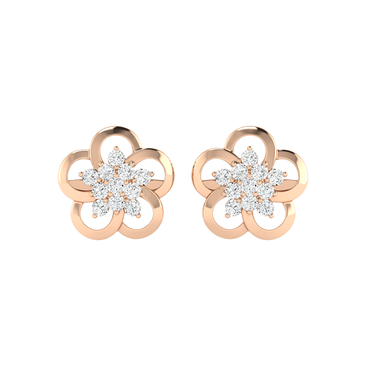 18K Gold Daisy Glow Earrings with Diamonds