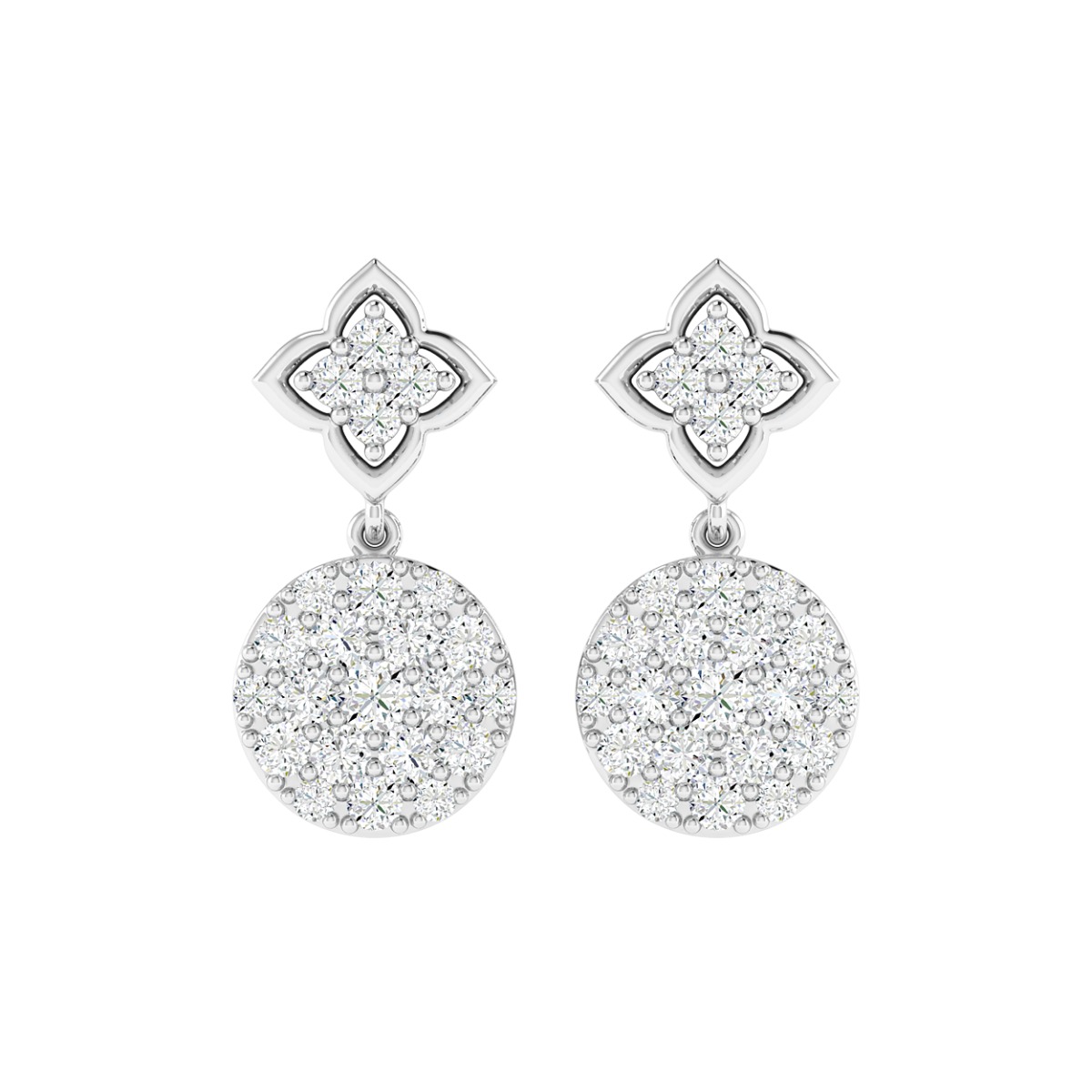 18K Gold Aurora Petal Earrings with Diamonds