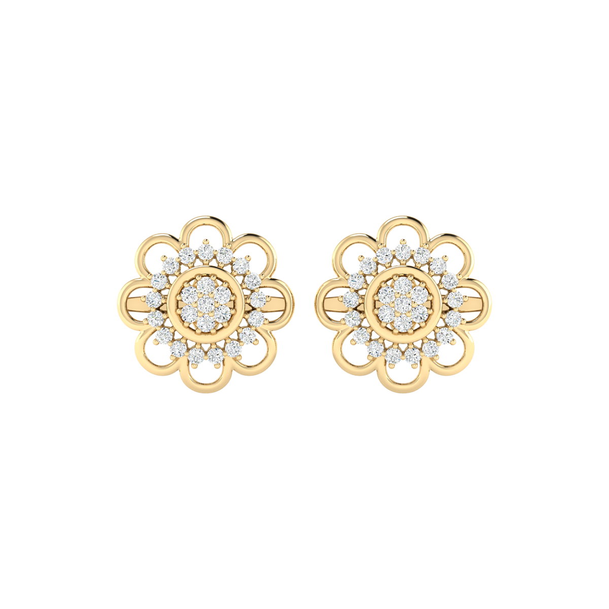 18K Gold Solar Grace Earrings with Diamonds
