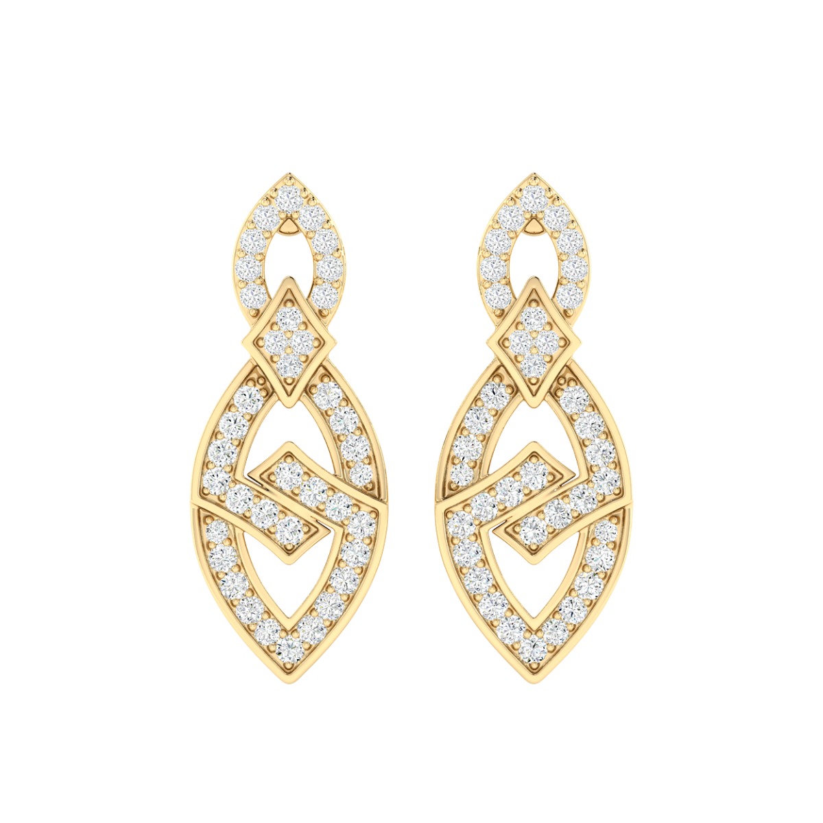 18K Gold Bond Loop Earrings with Diamonds