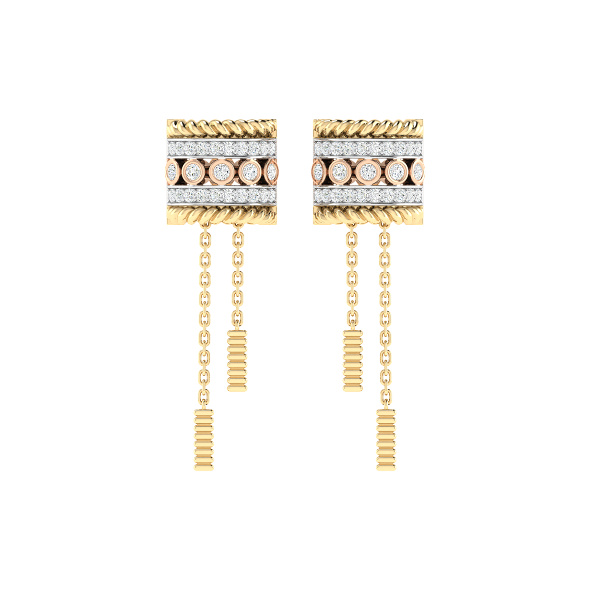 18K Gold Cadence Earrings with Diamonds