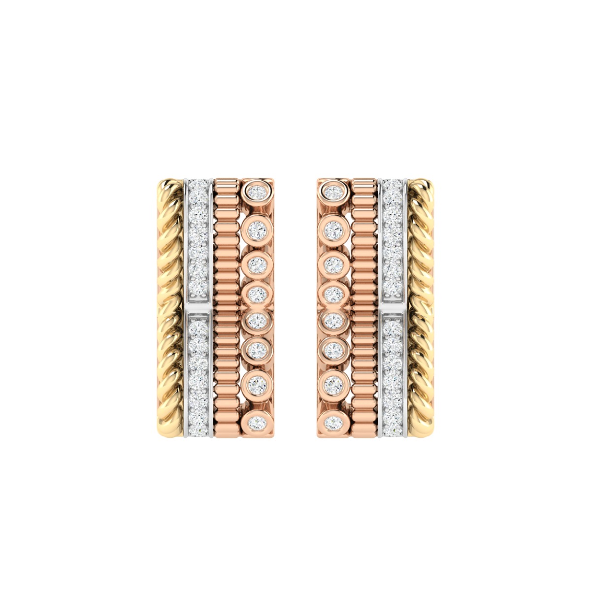 18K Gold Heritage Earrings with Diamonds