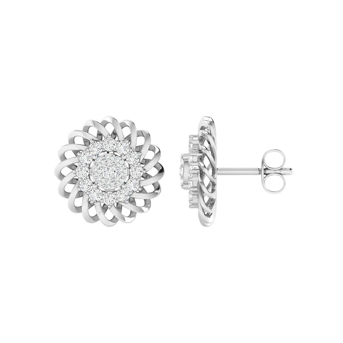 18K Gold Aura Earrings with Diamonds