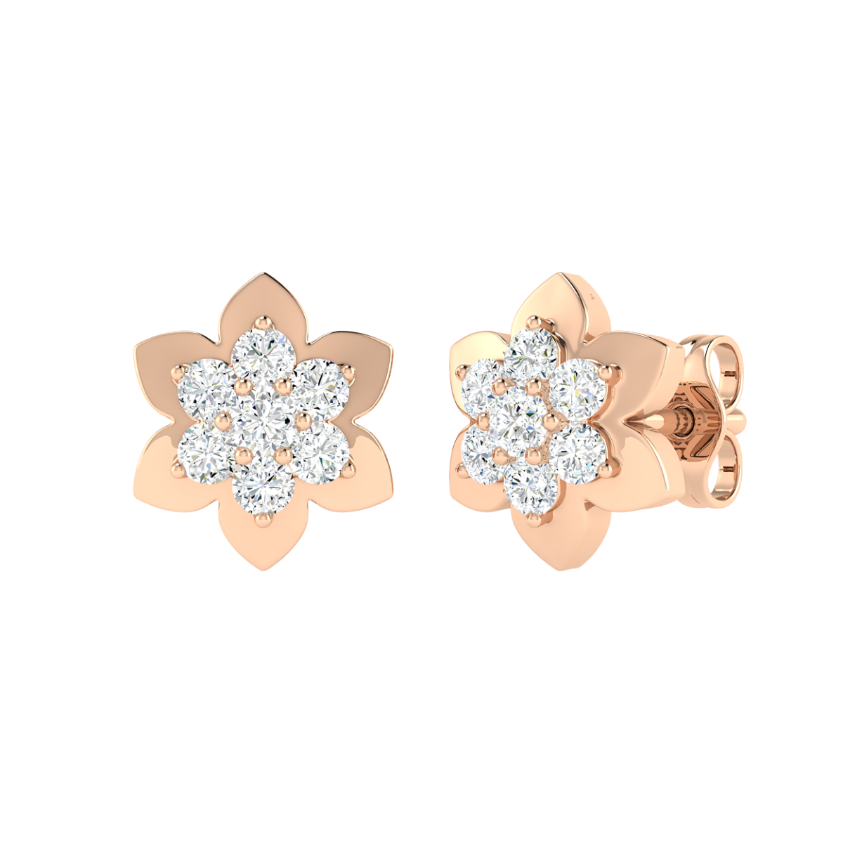 18K Gold Iris Earrings with Diamonds