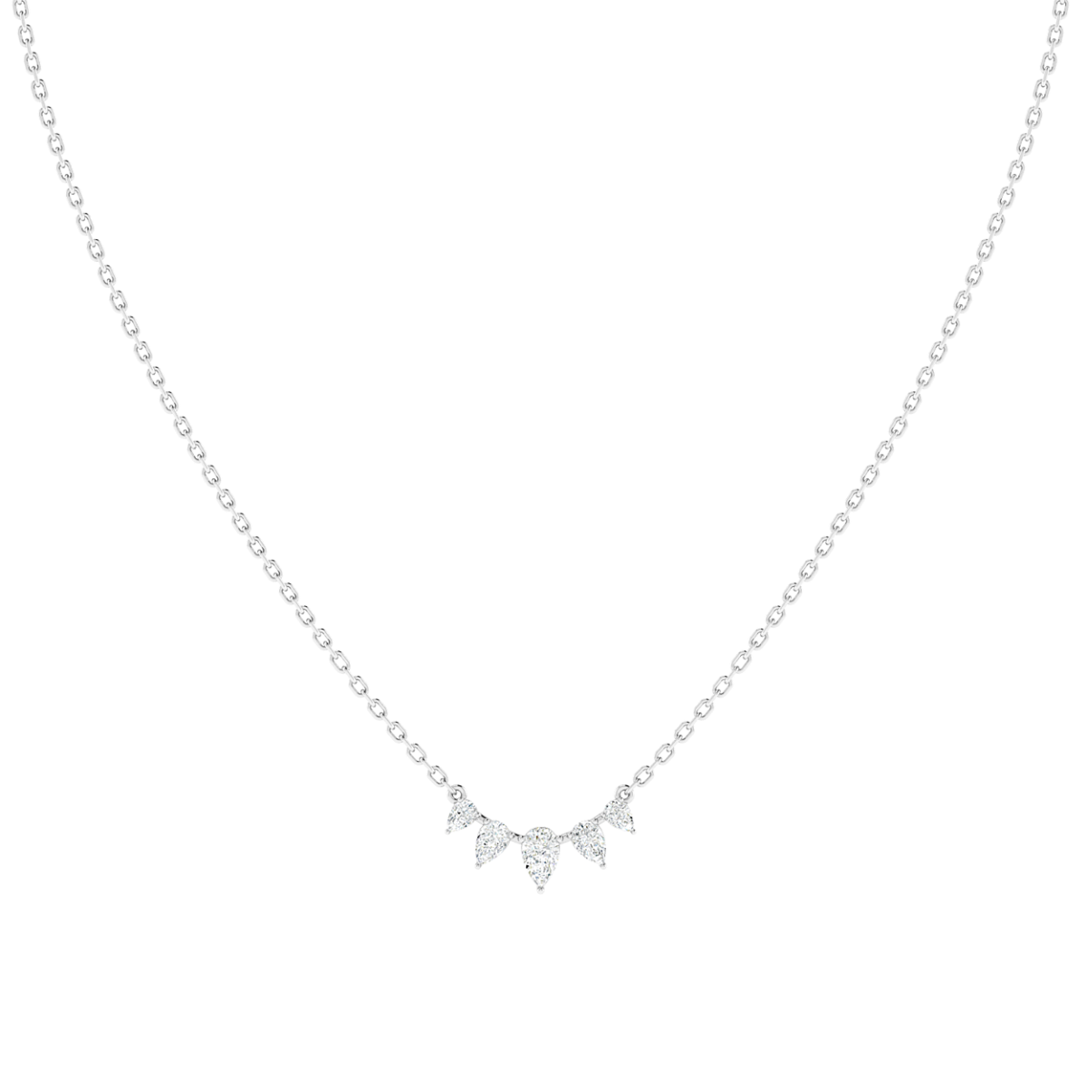 18K Gold Velvet Arc Necklace with Lab-Grown Diamonds