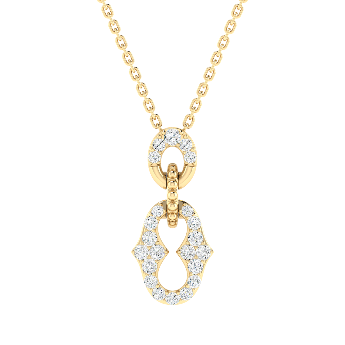 18K Gold Infinite Link Necklace with Diamonds